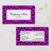 Centre Label v5 - Leaf Muster 02 - Magenta Visitenkarte (Vorne/Hinten)