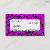 Centre Label v5 - Leaf Muster 02 - Magenta Visitenkarte (Rückseite)