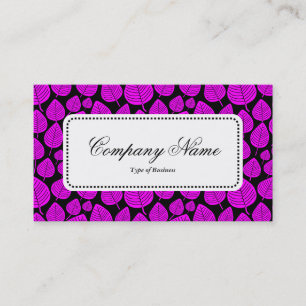 Centre Label v5 - Leaf Muster 02 - Magenta Visitenkarte