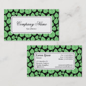 Centre Label v5 - Leaf Muster 02 - Minze Grün Visitenkarte (Vorne/Hinten)