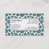 Centre Label v5 - Leaf Muster 02 - Moss Green Visitenkarte (Rückseite)