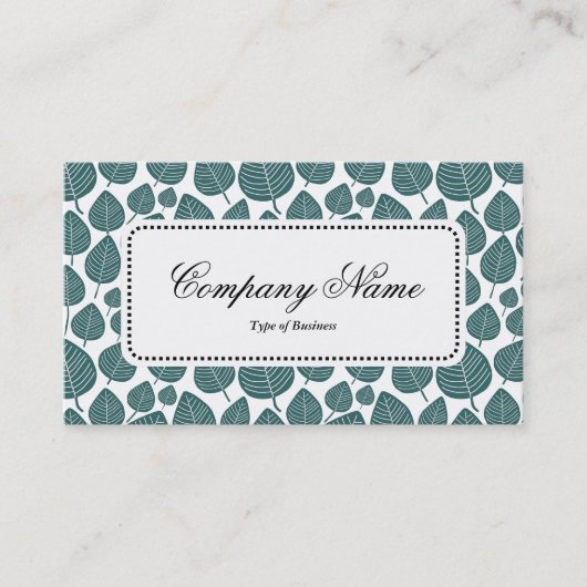 Centre Label v5 - Leaf Muster 02 - Moss Green Visitenkarte (Vorderseite)