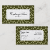 Centre Label v5 - Leaf Muster 02 - Olive Shades Visitenkarte (Vorne/Hinten)