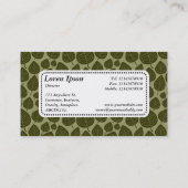 Centre Label v5 - Leaf Muster 02 - Olive Shades Visitenkarte (Rückseite)
