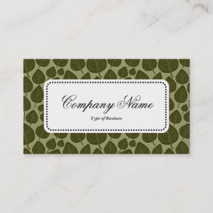 Centre Label v5 - Leaf Muster 02 - Olive Shades Visitenkarte