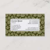 Centre Label v5 - Leaf Muster 02 - Olive Shades Visitenkarte (Rückseite)