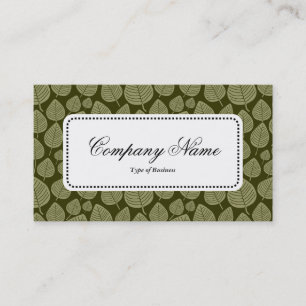 Centre Label v5 - Leaf Muster 02 - Olive Shades Visitenkarte
