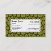 Centre Label v5 - Leaf Muster 02 - Olive Shades Visitenkarte (Rückseite)