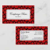 Centre Label v5 - Leaf Muster 02 - Rot Visitenkarte (Vorne/Hinten)