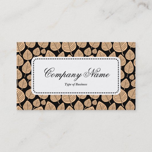 Centre Label v5 - Leaf Muster 02 - Sand Visitenkarte (Vorderseite)