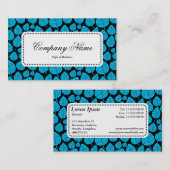 Centre Label v5 - Leaf Muster 02 - Sky Blue Visitenkarte (Vorne/Hinten)