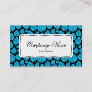 Centre Label v5 - Leaf Muster 02 - Sky Blue Visitenkarte