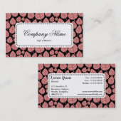 Centre Label v5 - Leaf Muster 02 - Soft Pink Visitenkarte (Vorne/Hinten)