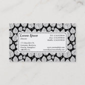 Centre Label v5 - Leaf Muster 02 - Weiß Visitenkarte (Rückseite)