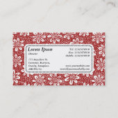 Centre Label v5 - Muster 140617 - Ruby Red Visitenkarte (Rückseite)