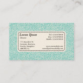 Centre Label v5 - Random Spots - Weiß auf Lt Aqua Visitenkarte (Rückseite)