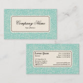 Centre Label v5 - Random Spots - Weiß auf Lt Aqua Visitenkarte (Vorne/Hinten)