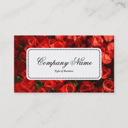 Centre Label v5 - Red Tulips Visitenkarte (Vorderseite)