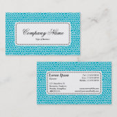 Centre Label v5 - Wavy - White über Aqua Blue Visitenkarte (Vorne/Hinten)