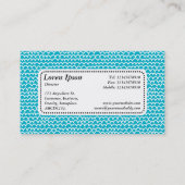 Centre Label v5 - Wavy - White über Aqua Blue Visitenkarte (Rückseite)