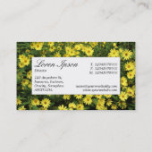 Centre Label - Yellow Daisies Visitenkarte (Rückseite)