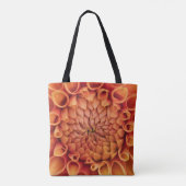 Centre Orange Dahlia Blume Tasche (Rückseite)