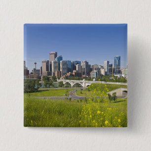 Centre St Bridge and Downtown Calgary, Alberta, 2 Button