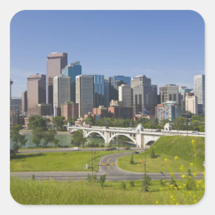 Centre St Bridge and Downtown Calgary, Alberta, Quadratischer Aufkleber