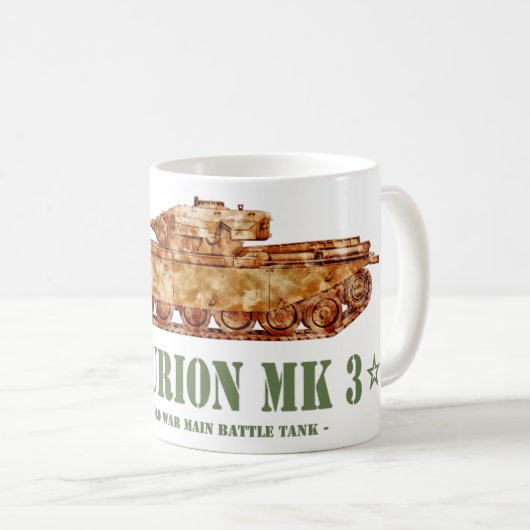 Centurion MK 3 Tank British MBT Kalter Krieg Kaffeetasse (VorderseiteRechts)