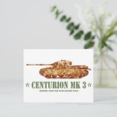 Centurion MK 3 Tank British MBT Kalter Krieg Postkarte (Stehend Vorderseite)