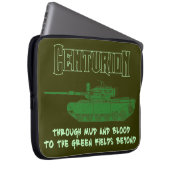 Centurion Tank mit klassischem Motto. Laptopschutzhülle (Vorne Rechts)