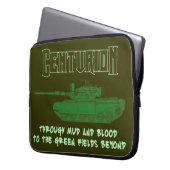 Centurion Tank mit klassischem Motto. Laptopschutzhülle (Vorderseite Links)