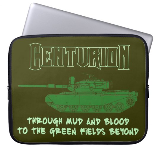 Centurion Tank mit klassischem Motto. Laptopschutzhülle (Vorderseite)