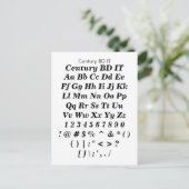 Century BD IT - Zazzle Schriftart Sampler Sheet Postkarte (Stehend Vorderseite)