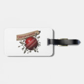 Century Maker Cricket Bat and Ball Sports Gepäckanhänger (Rückseite horizontal)