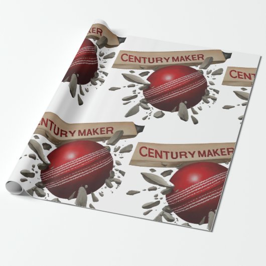 Century Maker Cricket Bat and Ball Sports Geschenkpapier (Ungerollt)