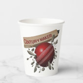 Century Maker Cricket Bat and Ball Sports Pappbecher (Vorderseite)