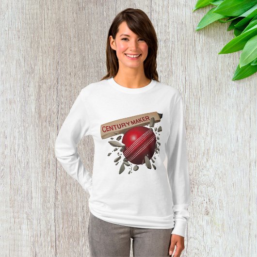 Century Maker Cricket Bat and Ball Sports T-Shirt