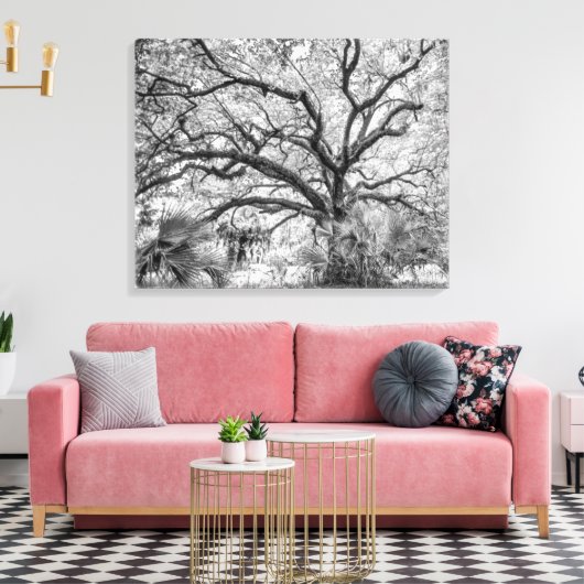 "Century Oak" Black and White Wall Art Leinwanddruck (Insitu (Wohnzimmer))