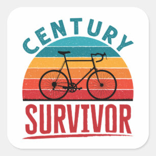 Century Survivor 100 Meilen Club Quadratischer Aufkleber