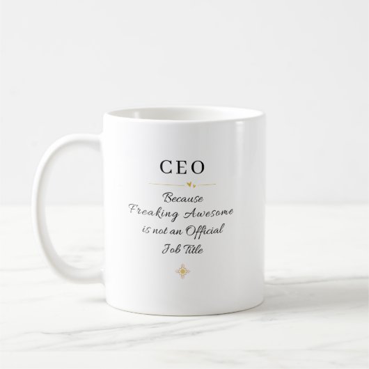 CEO-Bürozitat Kaffeetasse (Links)