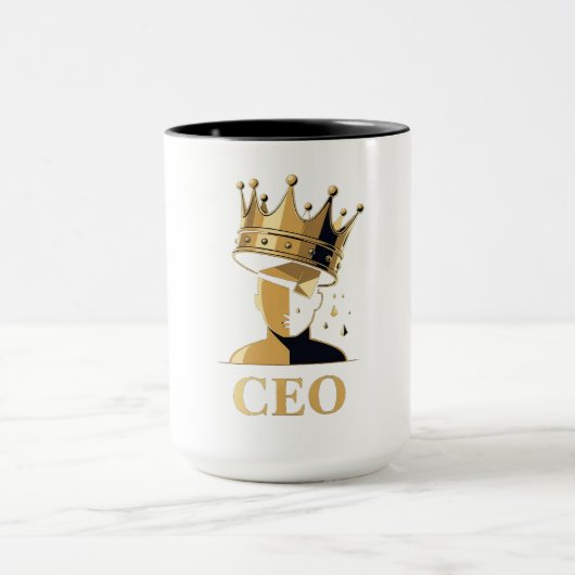 CEO Crown Graphic T-Shirt – Minimalist V2 Tasse (Zentrum)