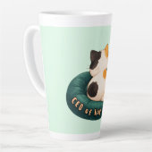 "CEO des Nickerchens" schlafende Katze auf dem Sof Milchtasse (Linke Ecke)