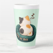 "CEO des Nickerchens" schlafende Katze auf dem Sof Milchtasse (Vorderseite)