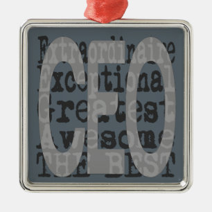 CEO Extraordinaire Silbernes Ornament