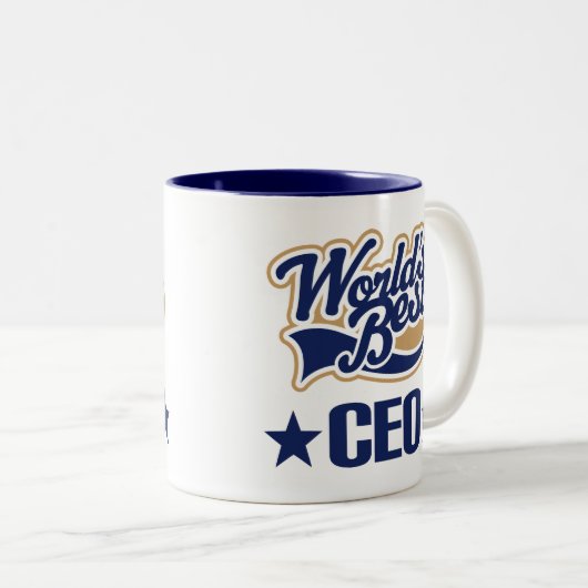 CEO-Geschenk (Welten am besten) Zweifarbige Tasse (VorderseiteRechts)