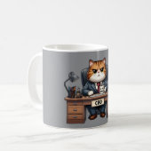 CEO (Katzen-Geschäftsführer) - Lustiger Bürokatzen Kaffeetasse (Vorderseite Links)