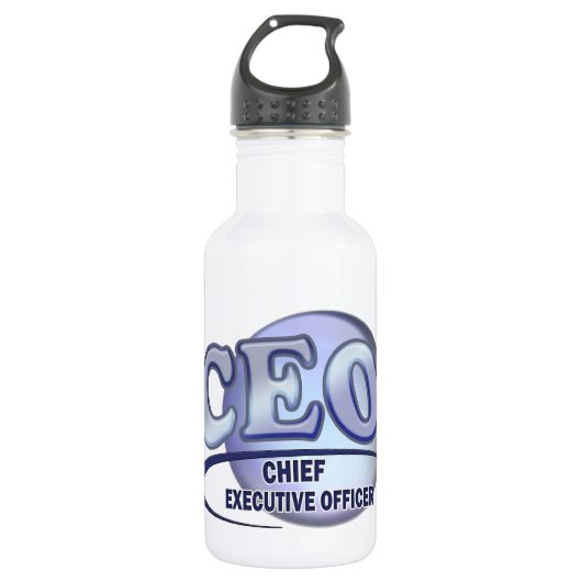 CEO LOGO BLUE CHIEF FÜHRUNGSKRAFT OFFICER EDELSTAHLFLASCHE (Vorderseite)