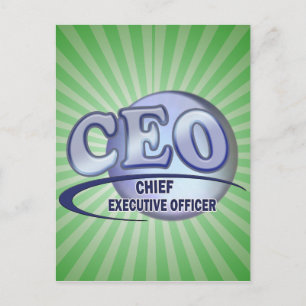 CEO LOGO BLUE CHIEF FÜHRUNGSKRAFT OFFICER POSTKARTE