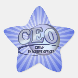 CEO LOGO BLUE CHIEF FÜHRUNGSKRAFT OFFICER Stern-Aufkleber